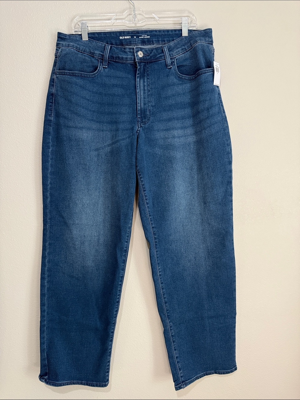 Old Navy Mid to Dark Blue High-Rise Wow Loose Jeans